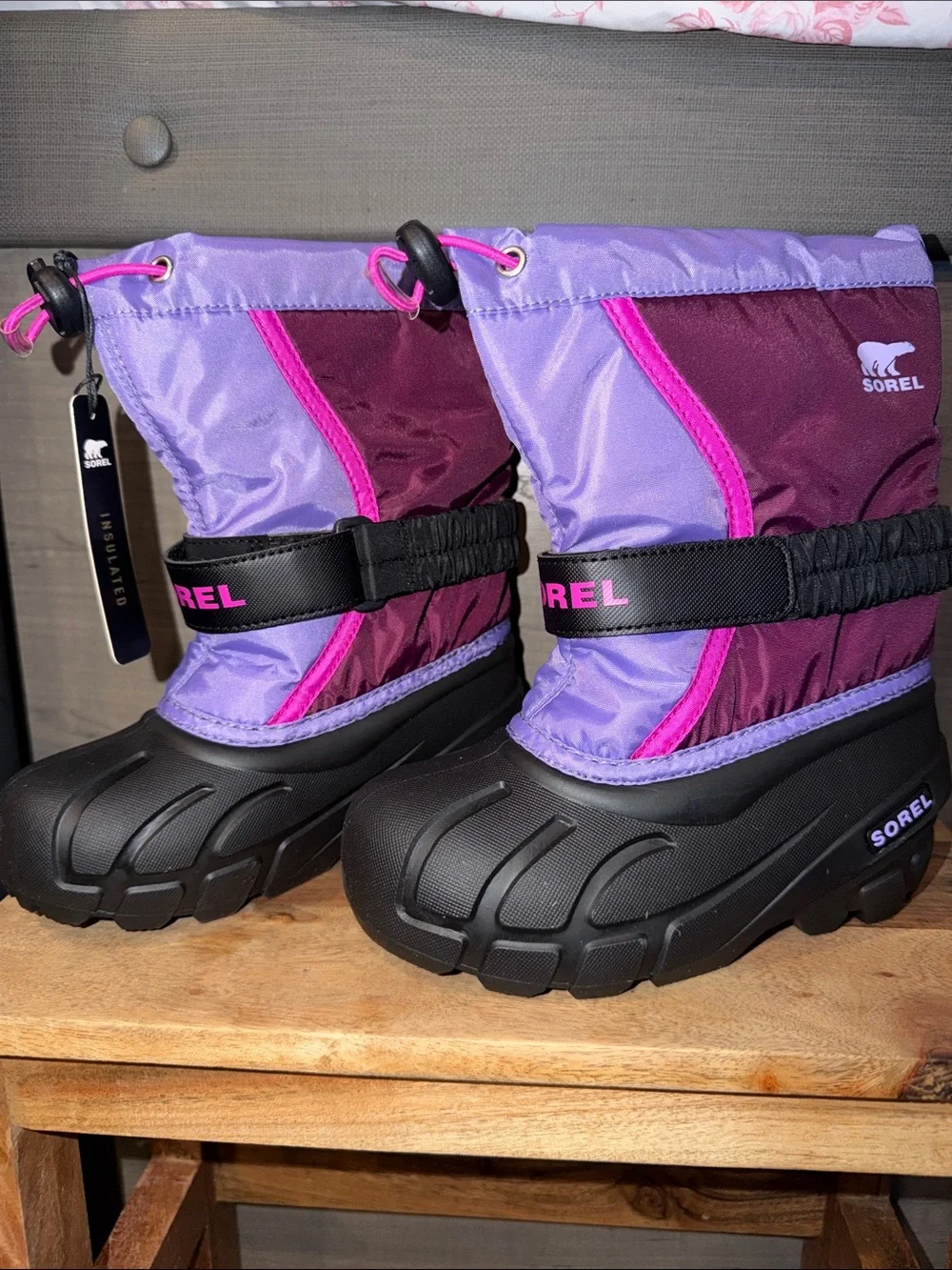 Sorel Purple and Pink Kids Winter Boots